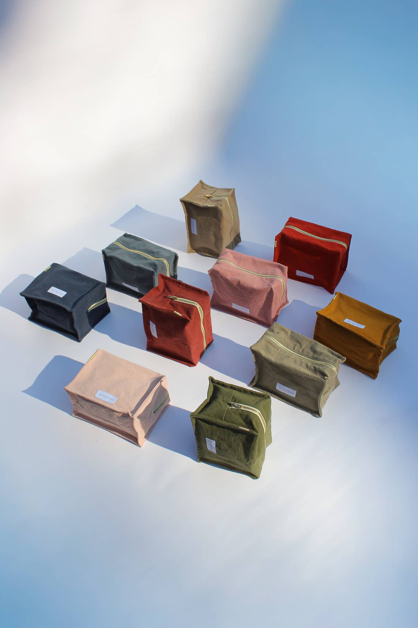 Cube-toilettas van biologisch katoencanvas lindegroen