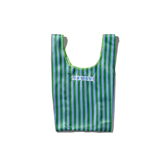 School Tie Fabric Small Bag Green x Light Blue