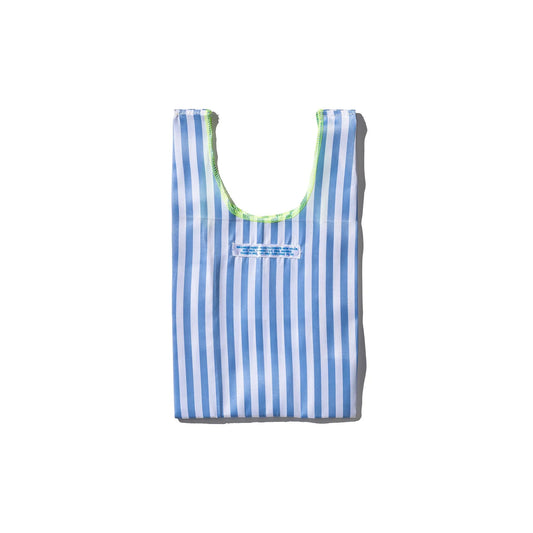 School Tie Fabric Small Bag Light Blue x White