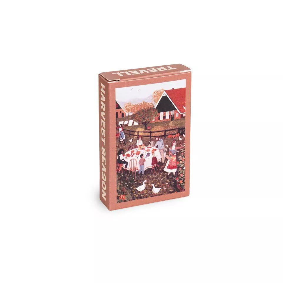 Mini puzzel van 99 stukjes met verschillende tekeningen erop dit is de Harvest season