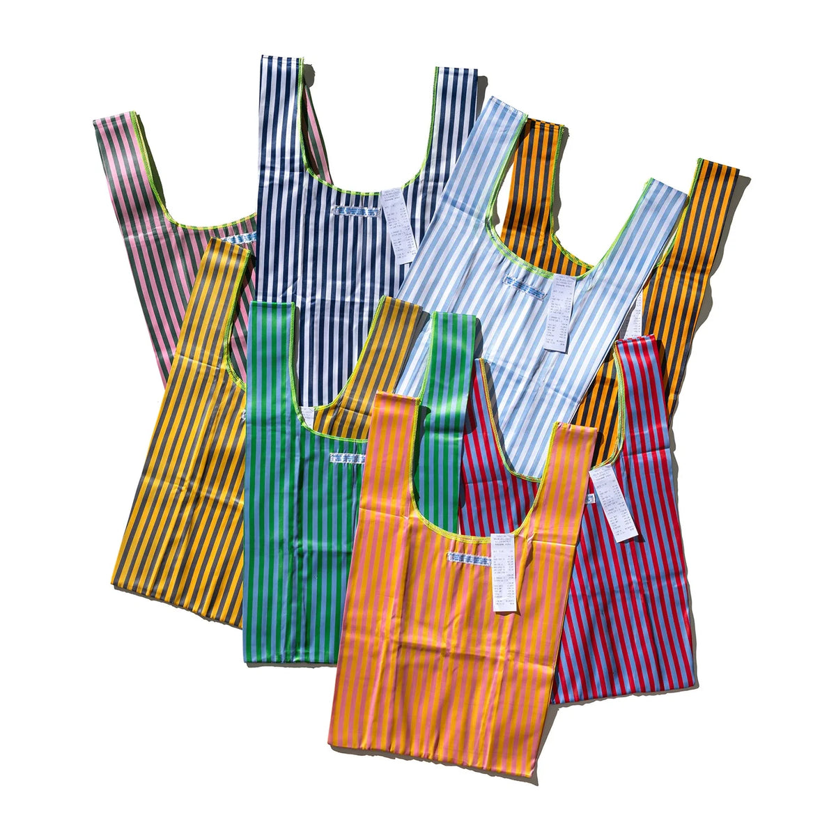 School Tie Fabric Bag Yellow x Gray