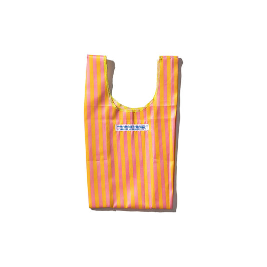 School Tie Fabric Small Bag Pink x Yellow