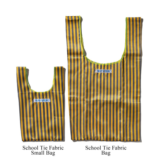School Tie Fabric Small Bag Pink x Yellow