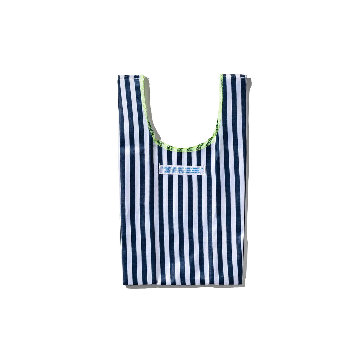 School Tie Fabric Small Bag Navy Blue x White