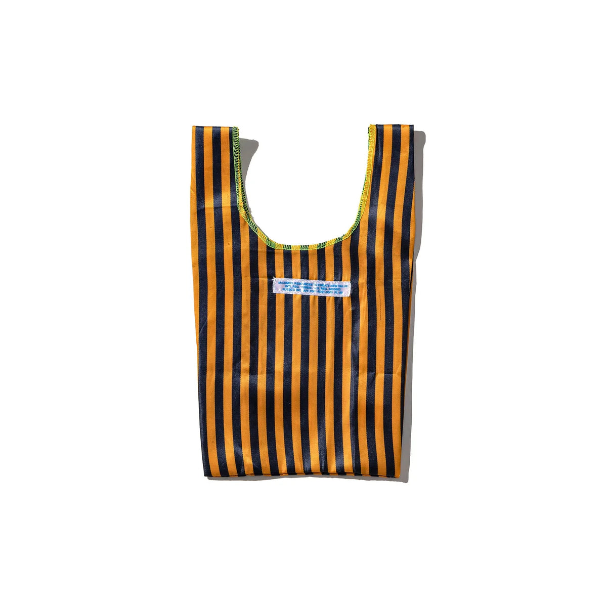 School Tie Fabric Small Bag Navy Blue x Orange
