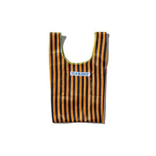 School Tie Fabric Small Bag Navy Blue x Orange