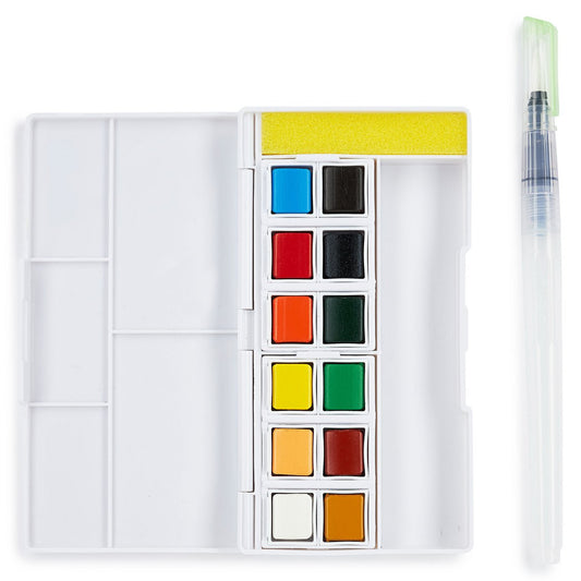 De beste aquarelverf makkelijk mee te nemen met een kwast met waterreservoir erbij. 