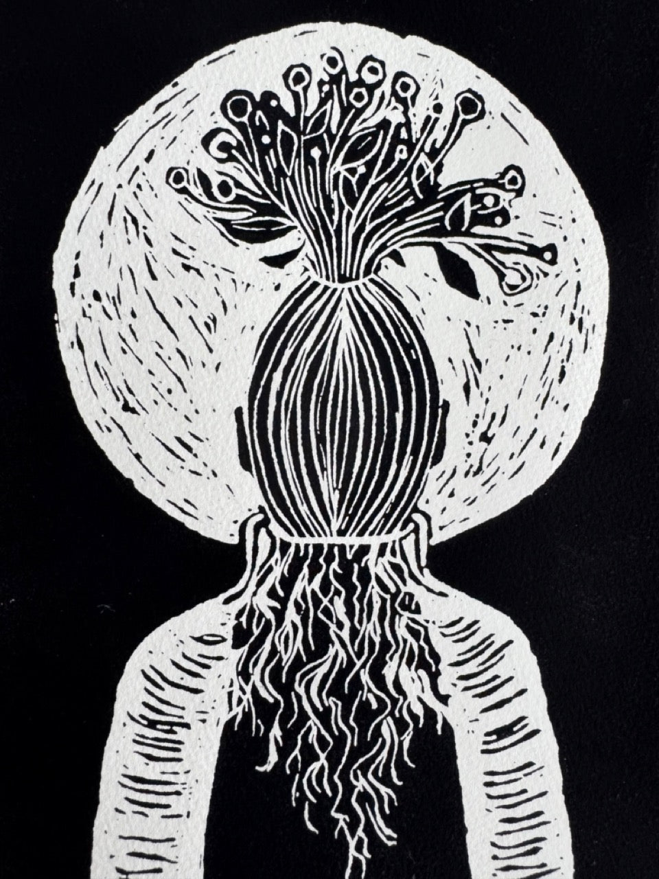 Linodruk "Maanmeisje"
