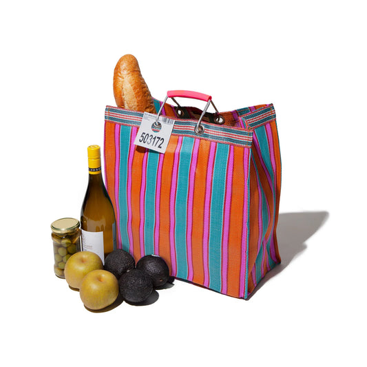 Recycled Plastic Stripe Bag Square