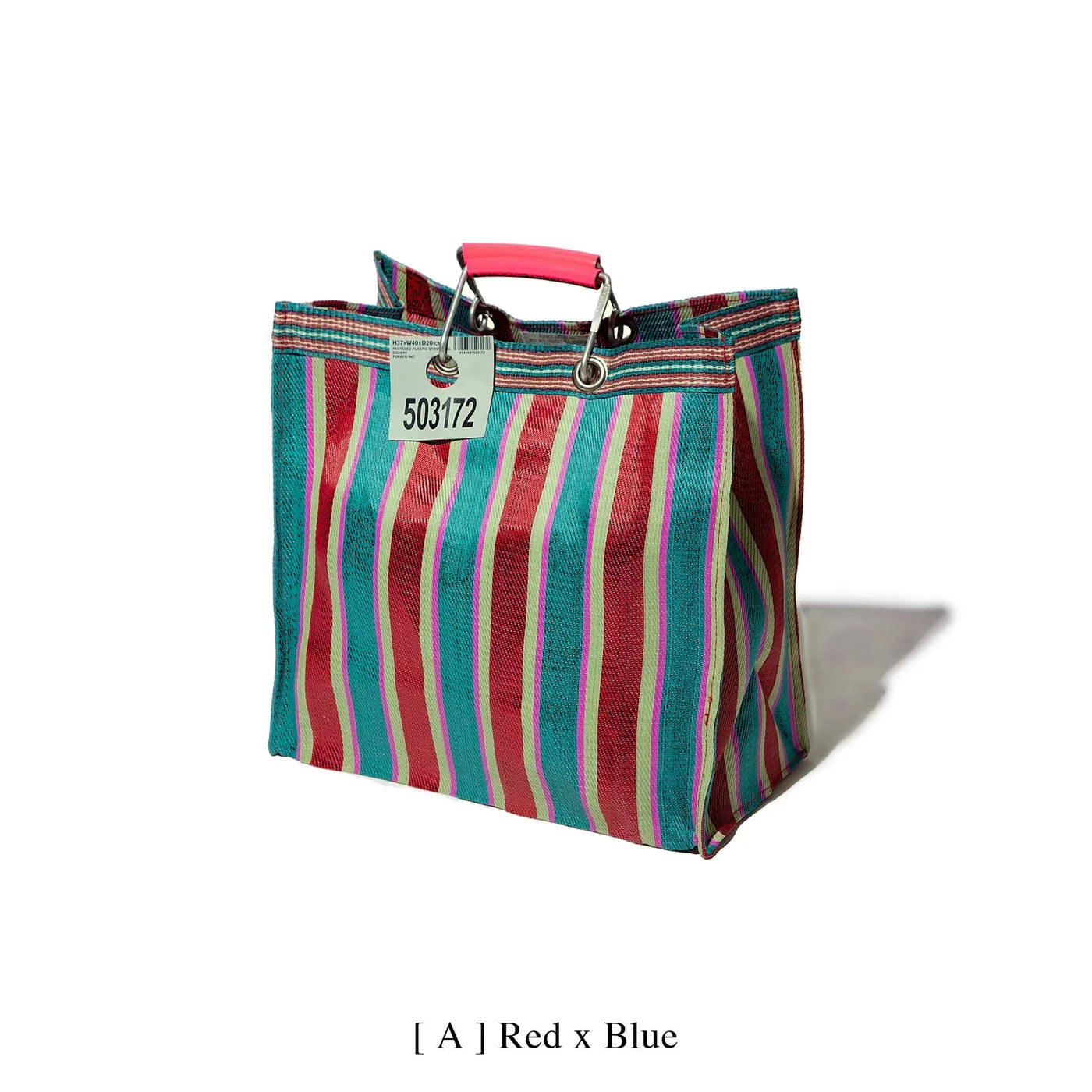 Recycled Plastic Stripe Bag Square