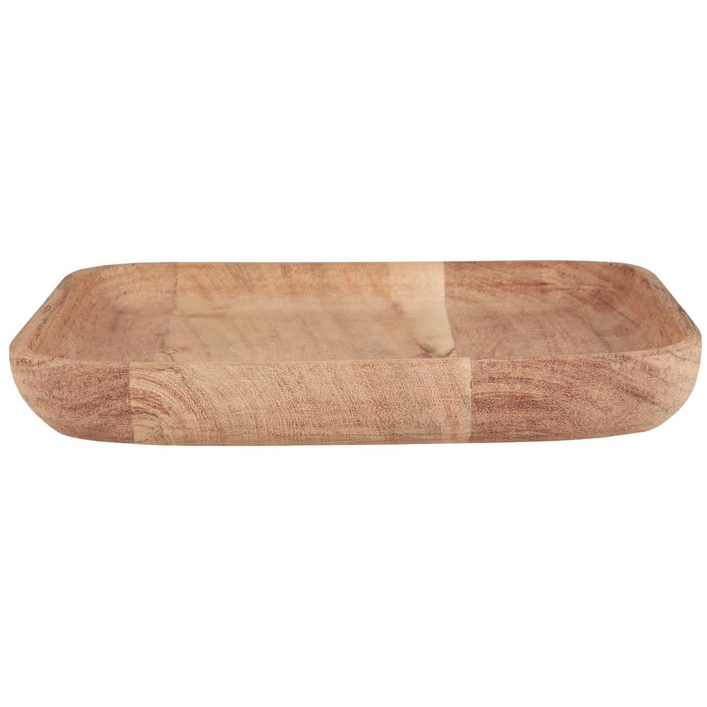 Vierkante houten bordjes gemaakt van acacia hout, verkrijgbaar in een klein en iets wat groter formaat.