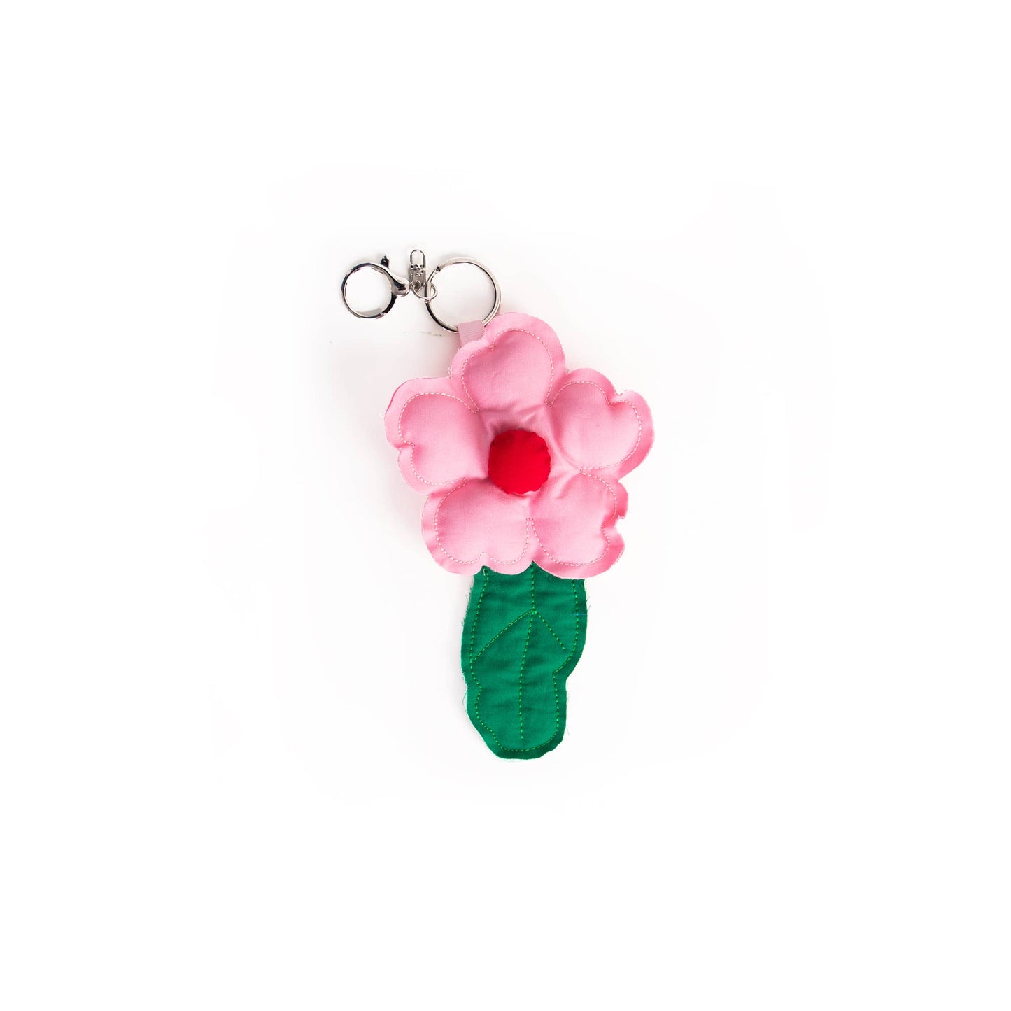 ROZE PLUIMIGE BLOEM SLEUTELHANGER HF